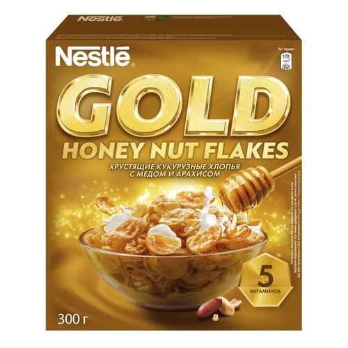 Готовый завтрак Gold honey nut flakes 300 г в Билла