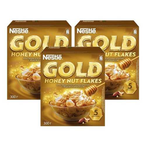Кукурузные хлопья Gold Flakes с медом и орехами 3*300 г в Билла