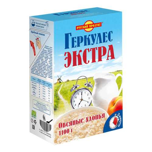 Овсяные хлопья Геркулес Экстра быстрого приготовления Русский продукт 1100 г в Билла