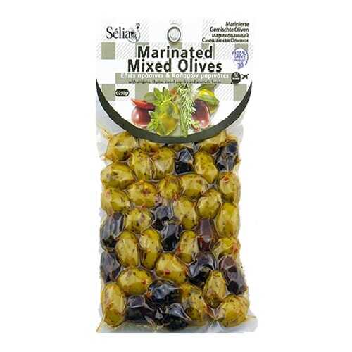 Ассорти из маринованных оливок с орегано, темьяном и сладким перцем, Siouras, 250 гр в Билла