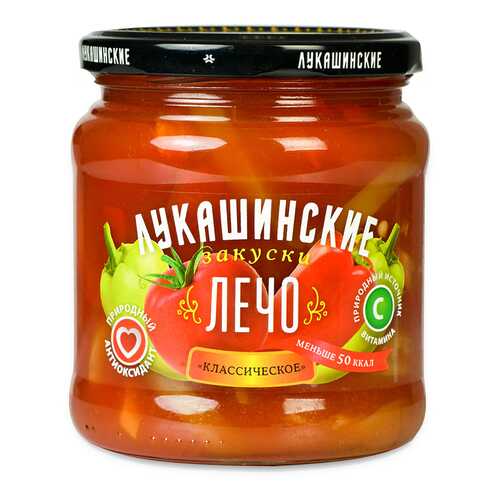 Лечо Лукашинские классическое натуральное ООО Росконсервпродукт 450г стекло Россия в Билла