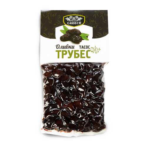 Оливки черные From Greece подсушенные Трубес Тасос 250 г в вакуумной упаковке Греция в Билла