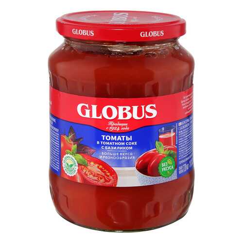 Томаты Globus в томатном соке с базиликом 680г в Билла