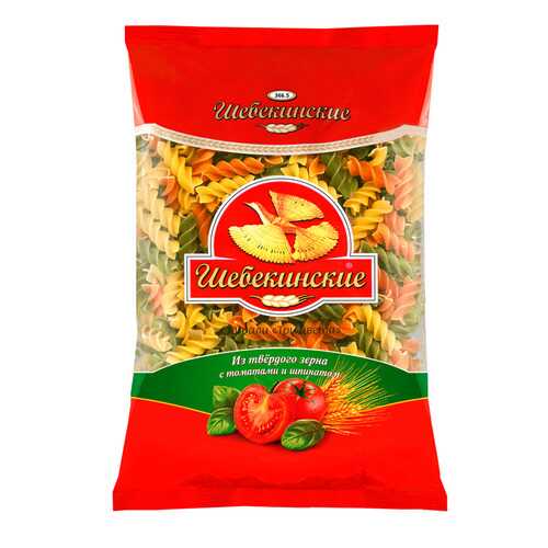 Макароны Шебекинские три цвета спирали с томатами и шпинатом 450 г в Билла