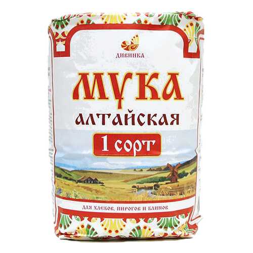 Мука Дивинка пшеничная хлебопекарная Алтайская 1 сорт 2 кг в Билла