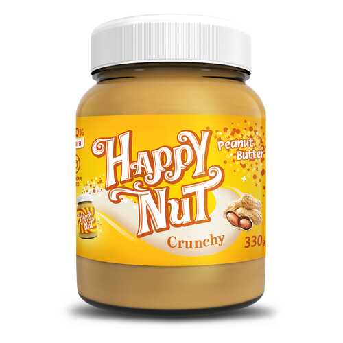 Арахисовая паста Happy Nut Crunchy с кусочками 330 г в Билла