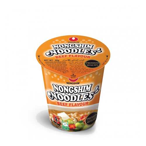 Лапша быстрого приготовления Nongshim со вкусом говядины стакан 65 г в Билла
