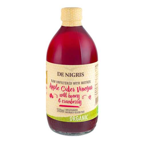Уксус De Nigris Organic яблочный с медом и клюквой нефильтрованный 500 мл в Билла