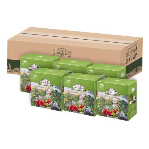 Чай Ahmad Tea Клубничный Мусс, зелёный, листовой, в пирамидках, 20х1,8г - 6 штук в Билла