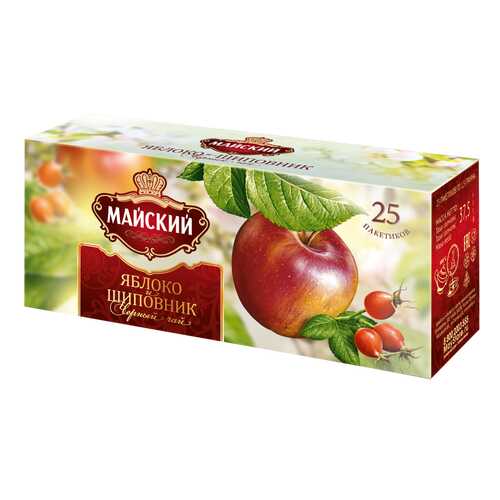 Чай черный Майский Яблоко и шиповник 25 пак в Билла
