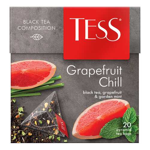 Чай черный в пирамидках Tess Grapefruit Chill 20 пакетиков в Билла