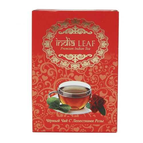Чай India leaf С лепестками роз, черный среднелистовой с добавками, 100 гр в Билла