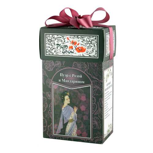 Чай Plum Snow Чёрный чай Пуэр с Розой и Мандарином, чёрный листовой, 100 гр в Билла