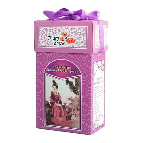 Чай Plum Snow Зелёная Улитка с Вишней и Черной смородиной, зелёный листовой, 100 гр в Билла