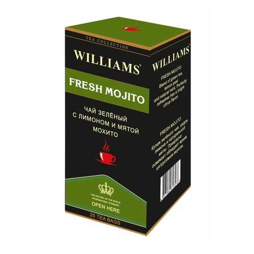 Чай Williams Fresh Mojito, зеленый с лимоном и мятой мохито, 25 пакетиков в Билла