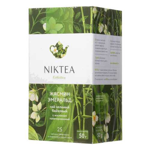 Чай зеленый NikTea жасмин эмеральд байховый мелкий ароматизированный 25 пакетиков в Билла