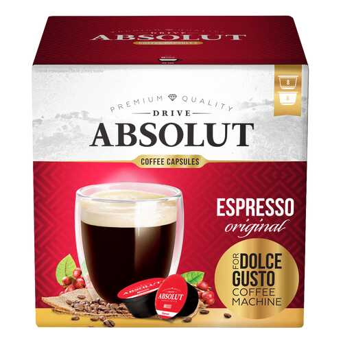Кофе Absolut Drive Espresso Original в капсулах для кофемашины Dolce Gusto 16 капсул в Билла
