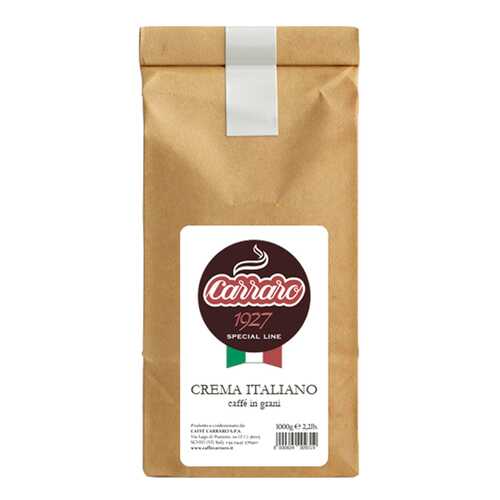 Кофе Carraro crema italiano зерновой 1 кг в Билла
