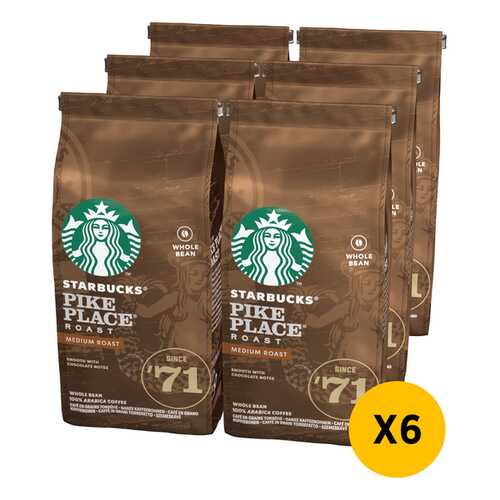 STARBUCKS Medium Pike Place Roast кофе в зернах 6 штук по 200г в Билла