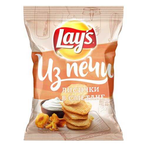 Картофельные чипсы Lay's из печи лисички в сметане 85 г в Билла