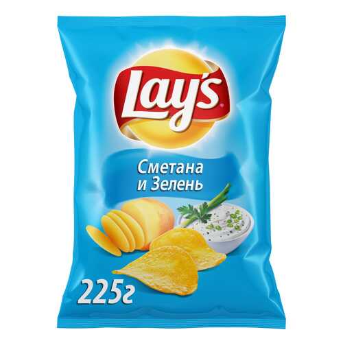 Картофельные чипсы Lay's сметана и зелень 225 г в Билла