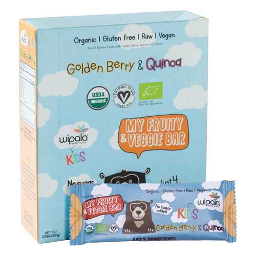 Фруктово-овощные батончики Wipala Snacks физалис-киноа 12 шт по 25 г в Билла
