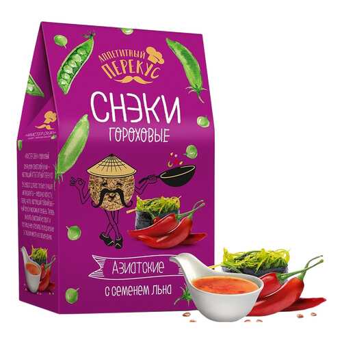 Снеки гороховые Полезный перекус с семенем льна азиатские 100 г в Билла