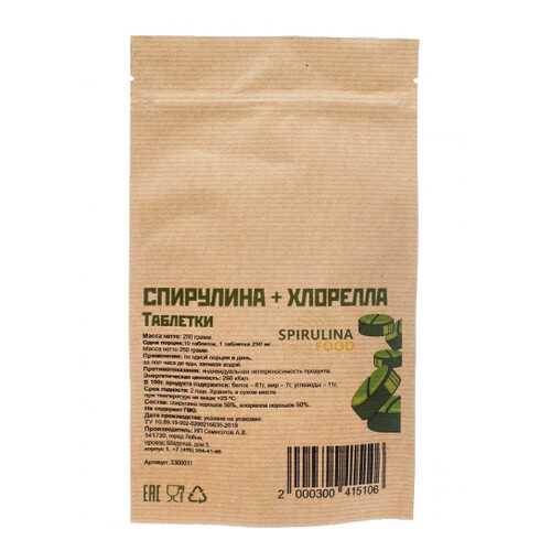 Спирулина + Хлорелла таблетки 250 гр. в Билла