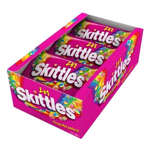 Освежающие конфеты Skittles 2в1 38 г 12 штук в Билла