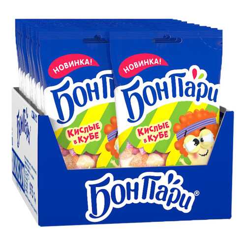 Суфле Бон Пари кислые в кубе со вкусом фруктов 15 шт по 65 г в Билла