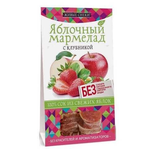 Мармелад Живые снеки яблочный c клубникой 100 г в Билла