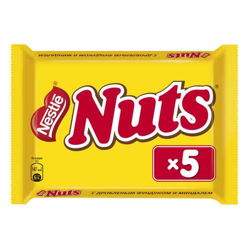 Батончик Nestle nuts с дробленым фундуком и миндалем 30 г 5 штук в Билла