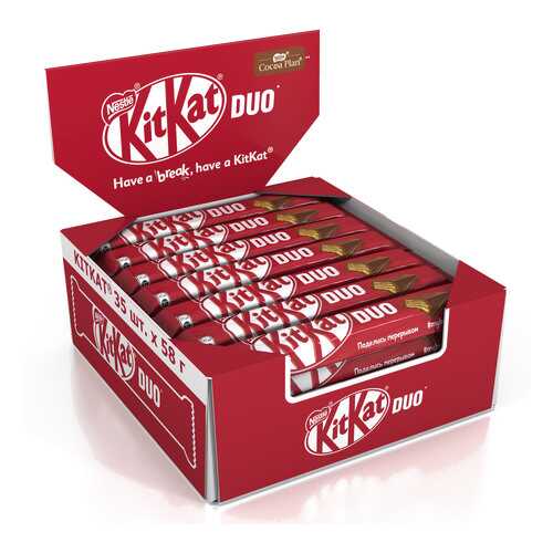 Молочный шоколад Kit Kat с хрустящей вафлей 35 штук по 58 г в Билла