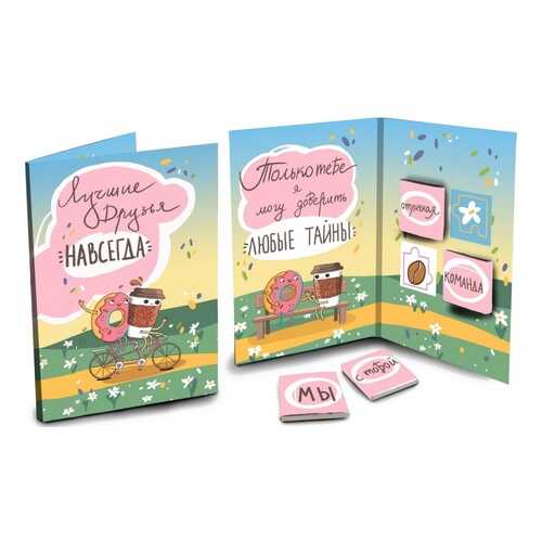 Шоколад Chokocat Лучшие друзья, молочный, открытка, 20 гр в Билла
