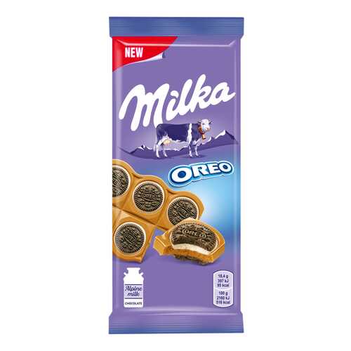 Шоколад молочный Milka печенье орео со вкусом ванили 92 г в Билла