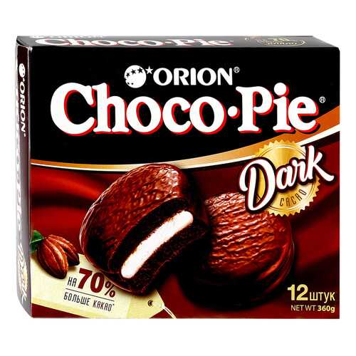 Пирожное Orion Choco Pie Dark в глазури 12 шт 30 г в Билла