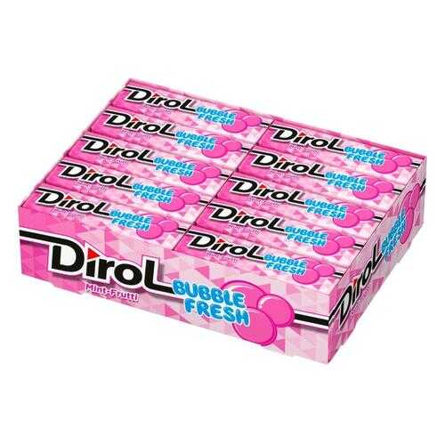 DIROL BUBBLE FRESH жевательная резинка мята фрукты 13,6г по 30 шт в Билла