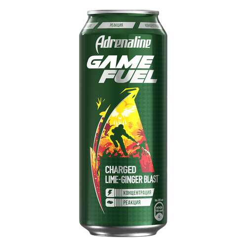 Энергетический напиток Adrenaline game fuel со вкусом имбиря и лайма ж/б 0.449 л в Билла