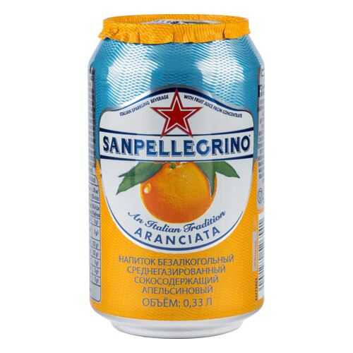Напиток Sanpellegrino апельсиновый среднегазированный жестяная банка 0.33 л в Билла