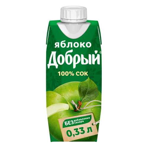 Сок Добрый яблочный 100% 0.33 л в Билла
